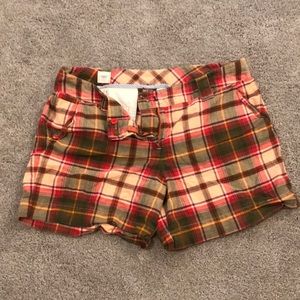 Lands End Canvas 5 in Red Plaid Shorts Sz 8
